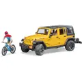 BRUDER Jeep Wrangler Rubicon with mountainbike and cyclist toy car