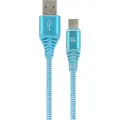 Gembird Cablexpert Premium - USB-kabel - 24 pin USB-C (hann) til USB (hann) - USB 2.0 - 2.1 A - 2 m - hvit, blå turkis