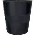 Leitz WOW - Avfallskurv - 15 L - håndtak - polypropylen (PP) - svart