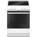 Hansa FCCW680009, Frittstående komfyr, Hvit, Rotasjon, Front, Keramisk, 4 zone(s)