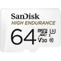 SanDisk High Endurance - Flashminnekort (microSDXC til SD-adapter inkludert) - 64 GB - Video Class V30 / UHS-I U3 / Class10 - microSDXC UHS-I