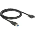 DeLOCK - USB-kabel - Micro-USB Type B (hann) til USB-type A (hann) - USB 3.0 - 1 m - tommelskruer - svart