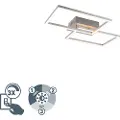 QAZQA Kvadratisk taklampe i stål med 3-trinns dimmer - Plazas Novo