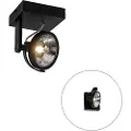 QAZQA Moderne spotlight svart - Master 111
