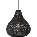 QAZQA Retro Hengelampe Sort 45 cm - Lina Drop