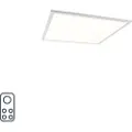 QAZQA Taklampe hvit inkl. LED og dimmer med fjernkontroll - Liv