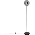 QAZQA Art Deco gulvlampe sort med røykglass - Pallon