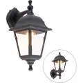 QAZQA Klassisk utendørs vegglampe sort IP44 - Capital