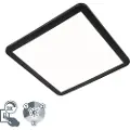 QAZQA Taklampe svart 40 cm inkl. LED 3-trinns dimbar IP44 - Steve