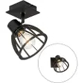 QAZQA Industriell vegglampe sort - Fotu
