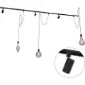 QAZQA 1-fase skinnesystem med 3 spotlights og 3 pendellamper sort - Cavalux Jeana