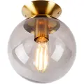 QAZQA Art Deco taklampe messing med røykglass - Pallon