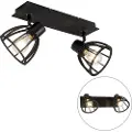QAZQA Industriell taklampe sort 2-lys - Fotu