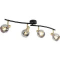 QAZQA Art Deco taklampe gull med røykglass 4-lys - Vidro