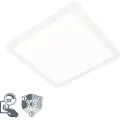 QAZQA Taklampe hvit 40 cm firkantet inkl. LED 3-trinns dimmbar IP44 - Steve