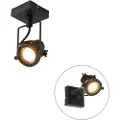 QAZQA Industriell spotlight svart - Suplux