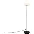 QAZQA Utendørs gulvlampe sort med hvit skjerm IP65 25 cm - Virginia