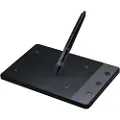 HUION H420, Koblet med ledninger (ikke trådløs), 4000 Ipi, 106 x 58 mm, USB, 1,5 cm, Sort