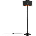 QAZQA Moderne gulvlampe sort med gullfarget firkant - VT 1