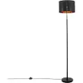 QAZQA Smart gulvlampe svart med gull rund inkl. WiFi A60 - VT