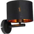 QAZQA Moderne vegglampe svart med gull - VT 1