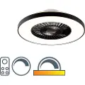 QAZQA Takvifte svart med stjerneeffekt 60 cm inkl. LED dimbar med fjernkontroll - Climo