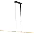 QAZQA Hengende lampe sort med gull inkl. LED dimmbar - Bold