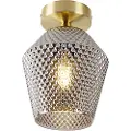 QAZQA Art Deco taklampe messing med røykglass - Karce