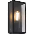 QAZQA Industriell utendørs vegglampe sort IP44 med glass - Rotterdam