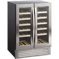 Scandomestic SV 91 X - Vinkjøleskap - 2 soner - bredde: 59,5 cm - dybde: 61,6 cm - høyde: 87,2 cm - 119 liter - sort/rustfritt stål - Opptil 36 flasker