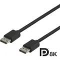 Deltaco DP8K-1015 - DisplayPort-kabel - DisplayPort (hann) til DisplayPort (hann) - DisplayPort 1.4 - 1.5 m - 8K-støtte - svart