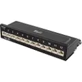 Deltaco Patch Panel 12xRJ45 Cat6a wall-mountable metal black