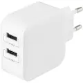 Deltaco Wall charger with dual USB-A ports 4.8 A.