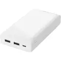 Deltaco PB-A1002 - Strømbank - 20000 mAh - 74 Wh - 10.5 watt - 2.1 A - 2 utgangskontakter (2 x USB) - på kabel: Micro-USB - hvit