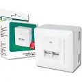 Digitus DN-9006-N - Overflatemonteringsboks for nettverk - veggmonterbar - CAT 6 - STP - RJ-45 X 2 - RAL 9010