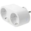 Deltaco Strømplugg, WiFi 2,4GHz, energimåling, 2xCEE 7/3, 13A, timer, hvit