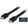 Deltaco flat høyhastighets-HDMI-kabel med Ethernet - 0,5 m - Svart