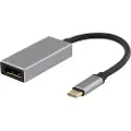 Deltaco USBC-DP2 - Ekstern videoadapter - USB-C - DisplayPort - romgrå