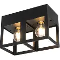 QAZQA Moderne taklampe svart 2-lys - Cela