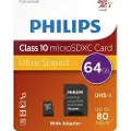 Philips FM64MP45B - Flashminnekort (SD-adapter inkludert) - 64 GB - UHS-I / Class10 - SDXC
