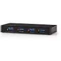 Nedis UHUBU3420BK - Hub - 4 x SuperSpeed USB 3.0 - stasjonær
