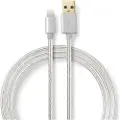 Nedis Nylon Gull Lightning 8-pins Til Usb-a Hannplugg 48 Mbps Belagt/flettet Aluminium 3 M
