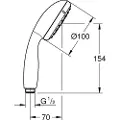 GROHE 27923001, Håndholdt dusjhode, Kromfarget, 9,5 l/min, G1/2