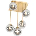 QAZQA Moderne taklampe gull 5-lys med røykglass - Athen