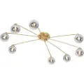 QAZQA Moderne taklampe gull 8-lys med røykglass - Athen