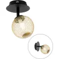 QAZQA Spotlight svart med gull justerbar - Athens Wire