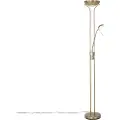QAZQA Moderne gulvlampe bronse med leselampe inkl. LED dim to warm - Diva