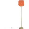 QAZQA Oriental gulvlampe gull rosa skjerm med frynser - Franxa