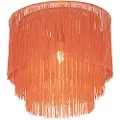 QAZQA Oriental taklampe gull rosa skjerm med frynser - Franxa