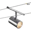 SLV Noblo, Spotlight på skinne, 1 ampuller, LED, 2700 K, 450 lm, Kromfarget